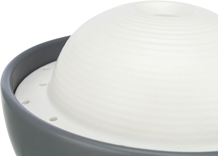 TRIXIE Trinkbrunnen Vital Dome, Keramik, 1,5 l/20 × 10 × 20 cm, grau/weiß