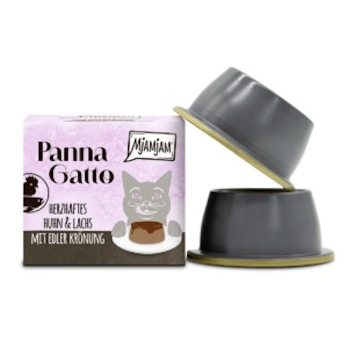 MJAMJAM Pana Gatto Schale 6x2x80g herzhaftes Huhn & Lachs Katzennassfutter