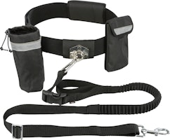 Hands Free Leine m. Bauchgurt Nylon schwarz
