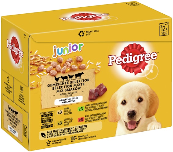 Pedigree gemischte Selection Junior Multipack 12 x 100 Gramm Hundenassfutter
