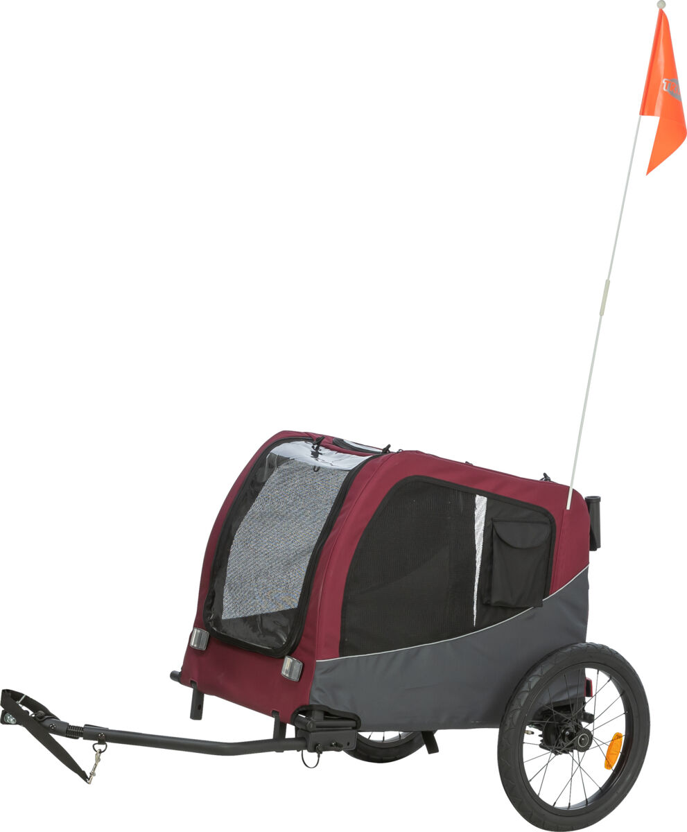TRIXIE Fahrrad-Anhänger 2.0 schwarz/rot Größe M (63 x 68 x 75 (137) cm)