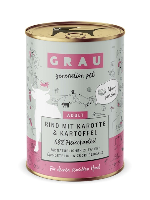 grau Hund 400 Gramm HundenassfutterVorschaubild
