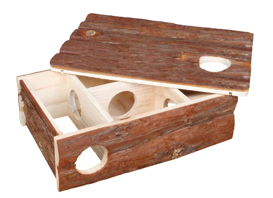 TRIXIE Labyrinthhaus Leif, Hamster, Rindenholz, 35 × 11 × 25 cm
