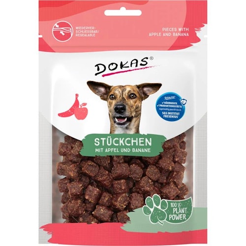 DOKAS 105g Stückchen Apfel+Banane Hundesnack