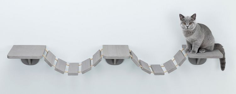 TRIXIE Kletterleiter zur Wandmontage, 150 × 30 cm, taupe