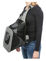 TRIXIE Fronttasche Savina, 30 × 33 × 26 cm, schwarz/grau