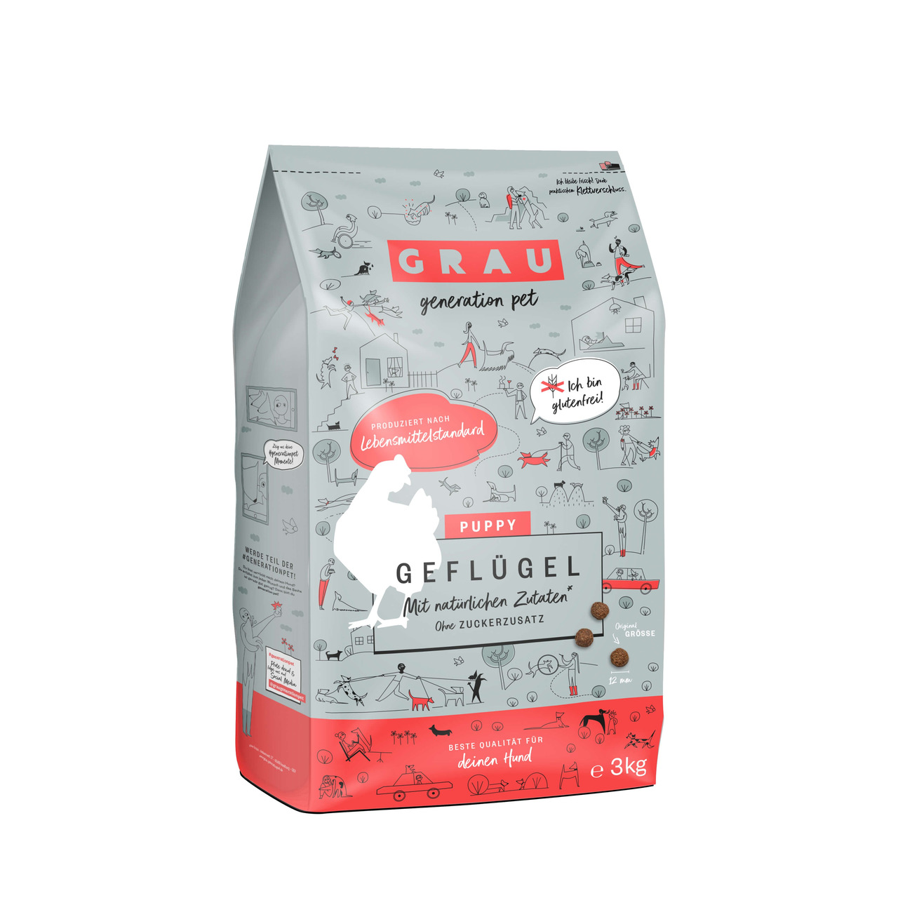 grau Junior Geflügel Hund Hundetrockenfutter