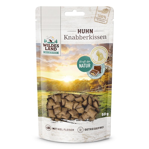 WILDES LAND Katze 50g Knabberkissen Huhn