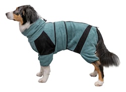 TRIXIE Bade-und Hausoverall für Hunde, Frottee, XL: 70 cm, petrol