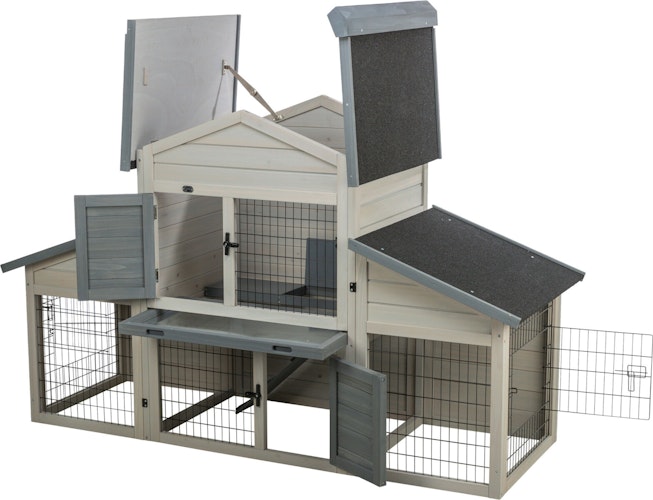 Kleintierstall, 2-stöckig, 175 × 110 × 70 cm, grau