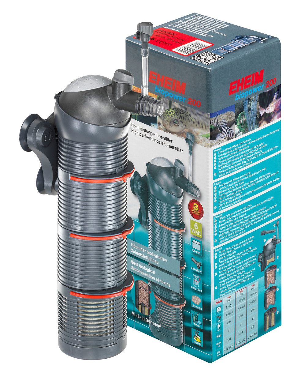 EHEIM EHEIM Aquarium Innenfilter 2412 biopower 200