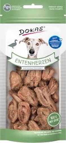 DOKAS 8 x 22g Entenherz gefriergetrocknet Hundesnack-Sparpaket