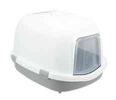 TRIXIE Katzentoilette Primo XXL Top, mit Haube, 56 × 47 × 71 cm, grau/weiß