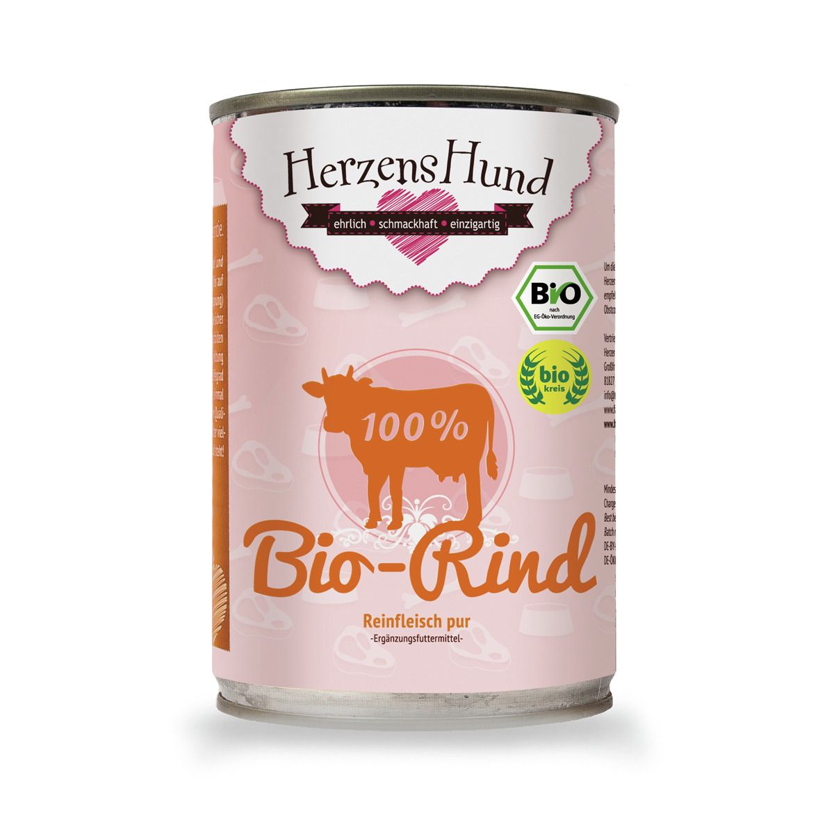 Herzenshund Reinfleisch 400 Gramm Hundenassfutter