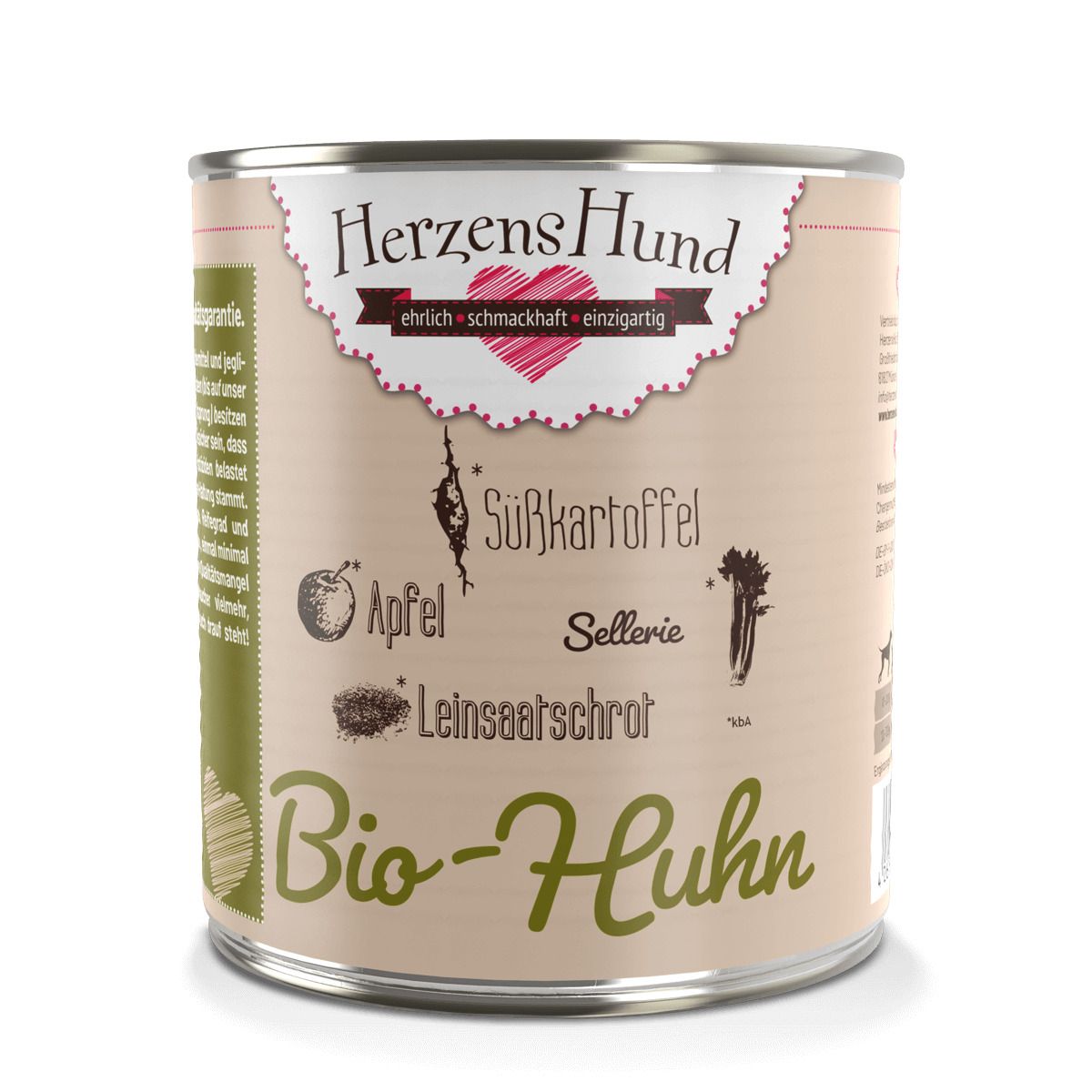 Herzenshund Bio Huhn mit Süßkartoffel 800 Gramm 