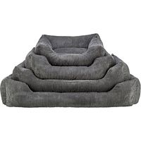 TRIXIE Vital Bett Jonna eckig mit Cordplüsch und Memory-Foam, dunkelgrau