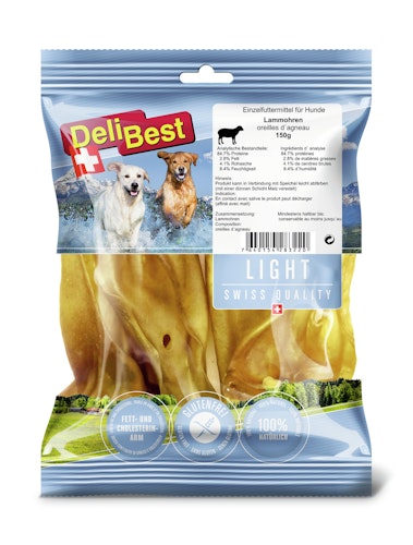 DeliBest Lammohren Light Hundekauartikel