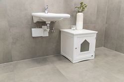 TRIXIE Katzenhaus für Katzentoilette, MDF, 49 × 51 × 51 cm, weiß