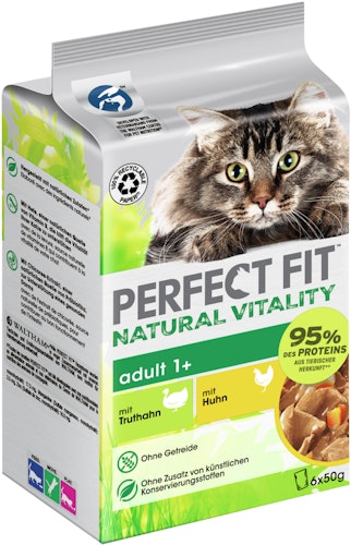 PERFECT FIT Multipack Natural Vitality Adult 1+ 6 x 50 Gramm Katzennassfutter