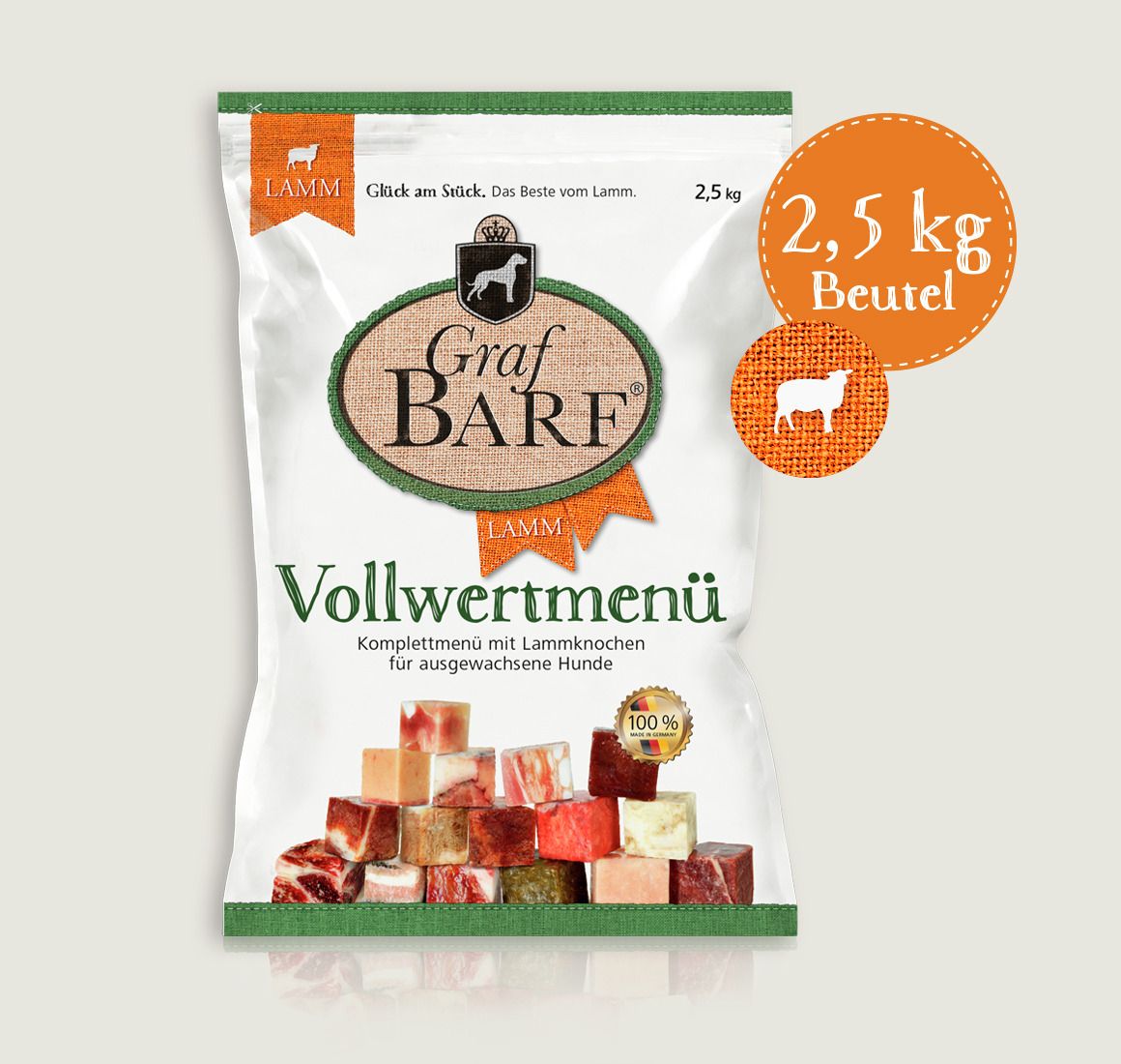 Graf Barf Vollwertmenü Lamm Spezialfutter / Frostfutter für Hunde