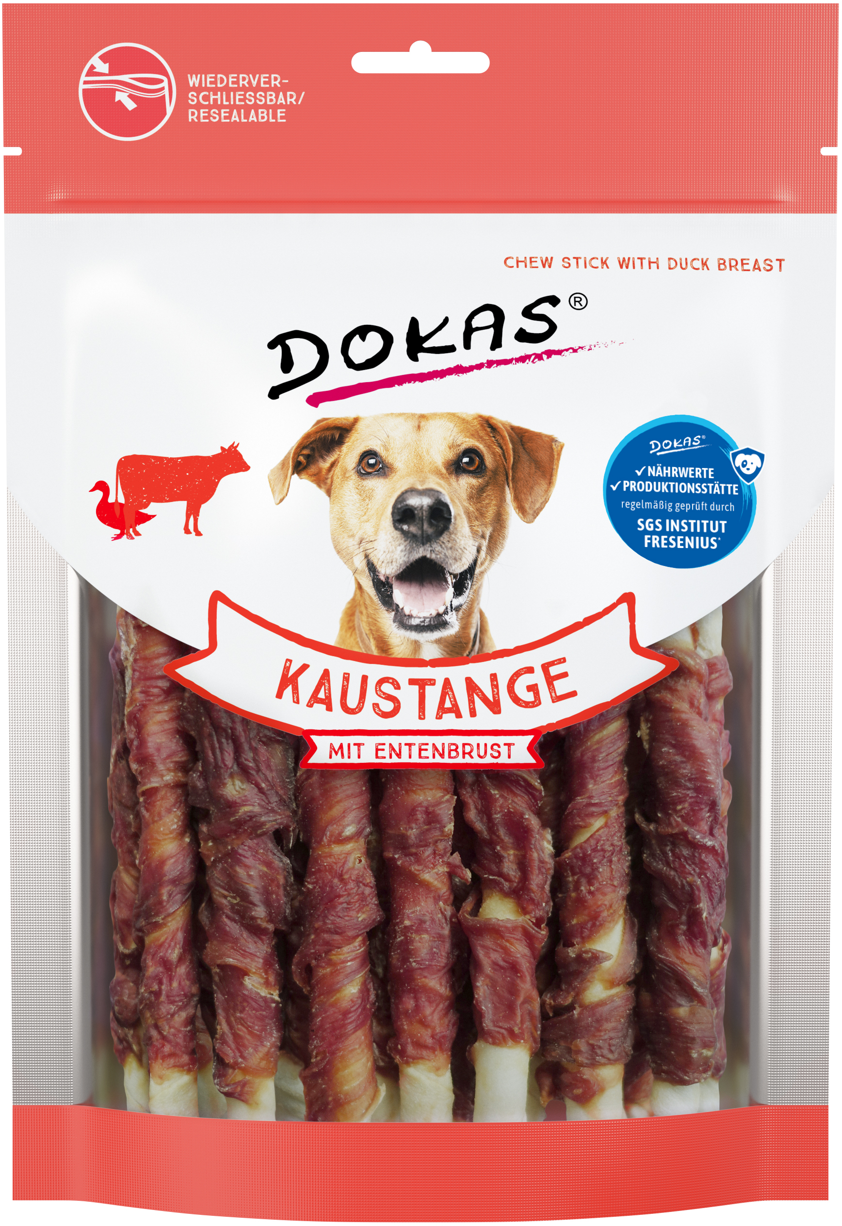 DOKAS Kaustange mit Entenbrust Hundesnack