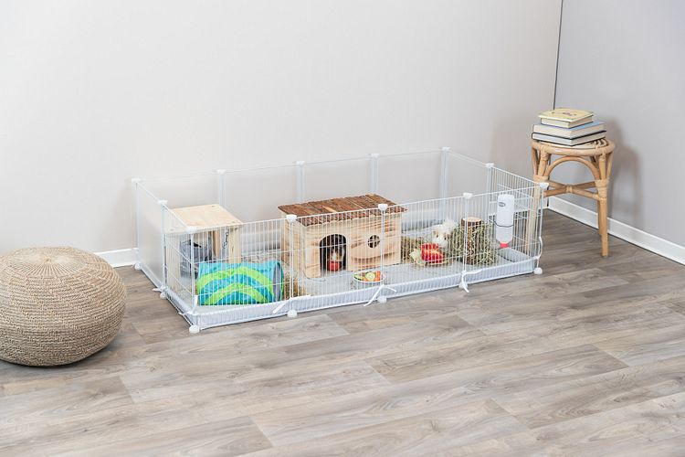 TRIXIE Indoor Freilaufgehege, Metall/Kunststoff, 140 × 35 × 70 cm, weiß