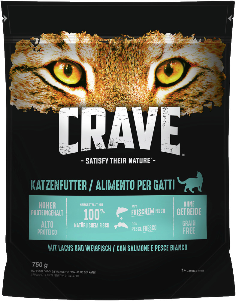 CRAVE Lachs & Weißfisch Katzentrockenfutter