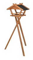TRIXIE Futterhaus mit Ständer, Kiefernholz, 52 × 34,5 × 33,5 cm/1,34 m, braun