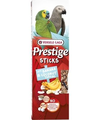 Vers 2St Papageien Sticks Banane&Kokos