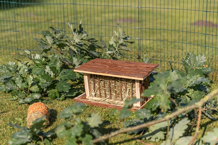 TRIXIE Heuraufe mit Boden und Dach, Rindenholz, 40 × 22 × 30 cm