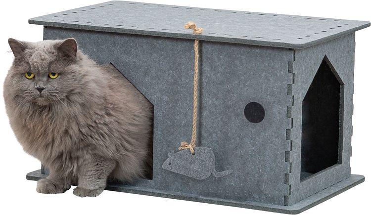 TRIXIE Höhle Lene, Filz, 54 × 30 × 35 cm, grau